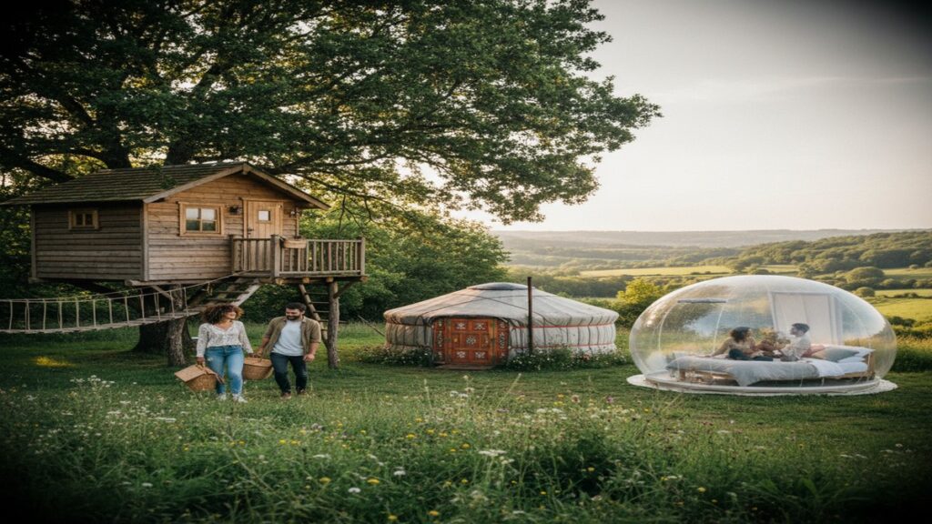 Hébergements insolites en France : cabanes, yourtes et bulles pour un week-end original