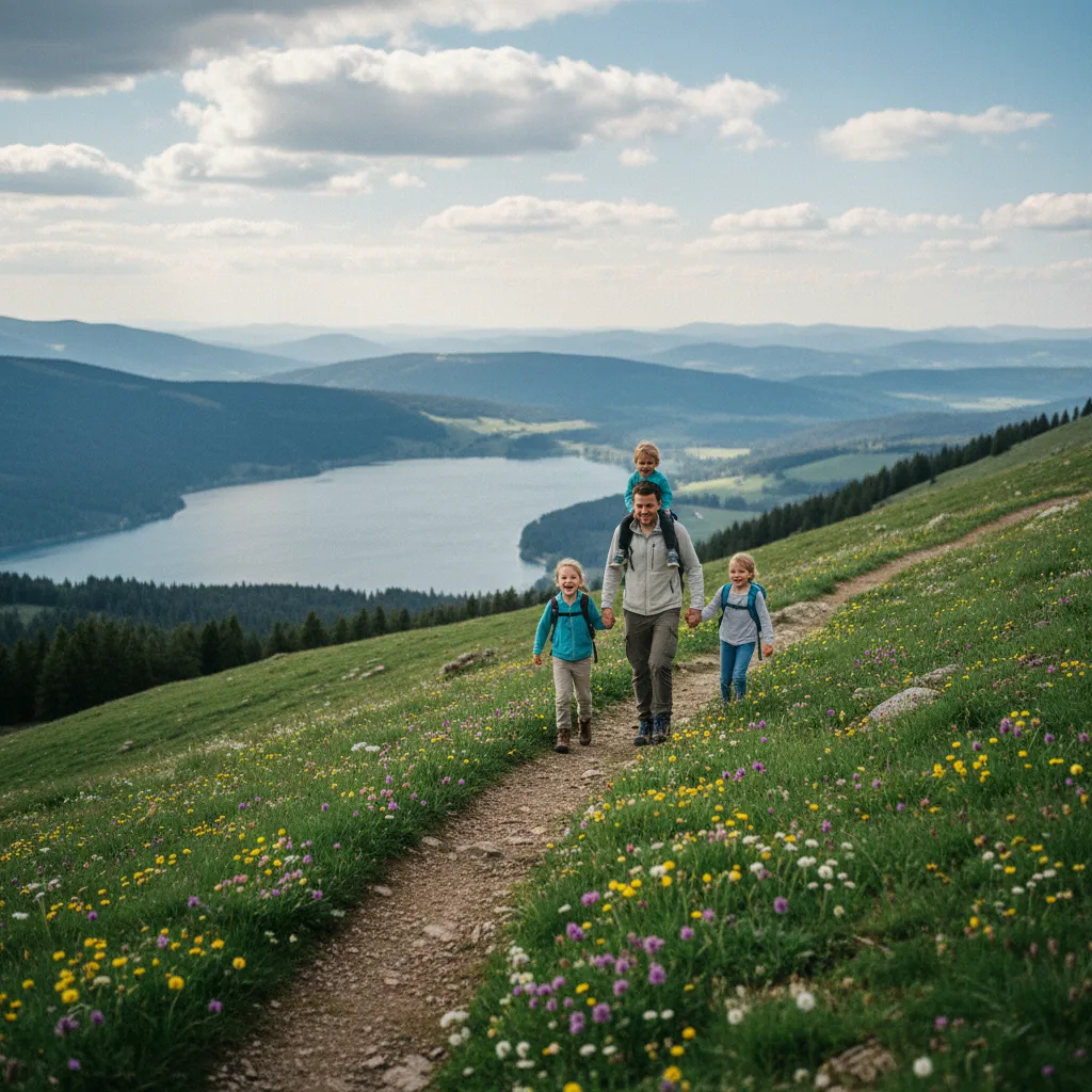 Randonnée familiale dans le Jura avec vue sur un lac, une région sous-cotée pour les familles