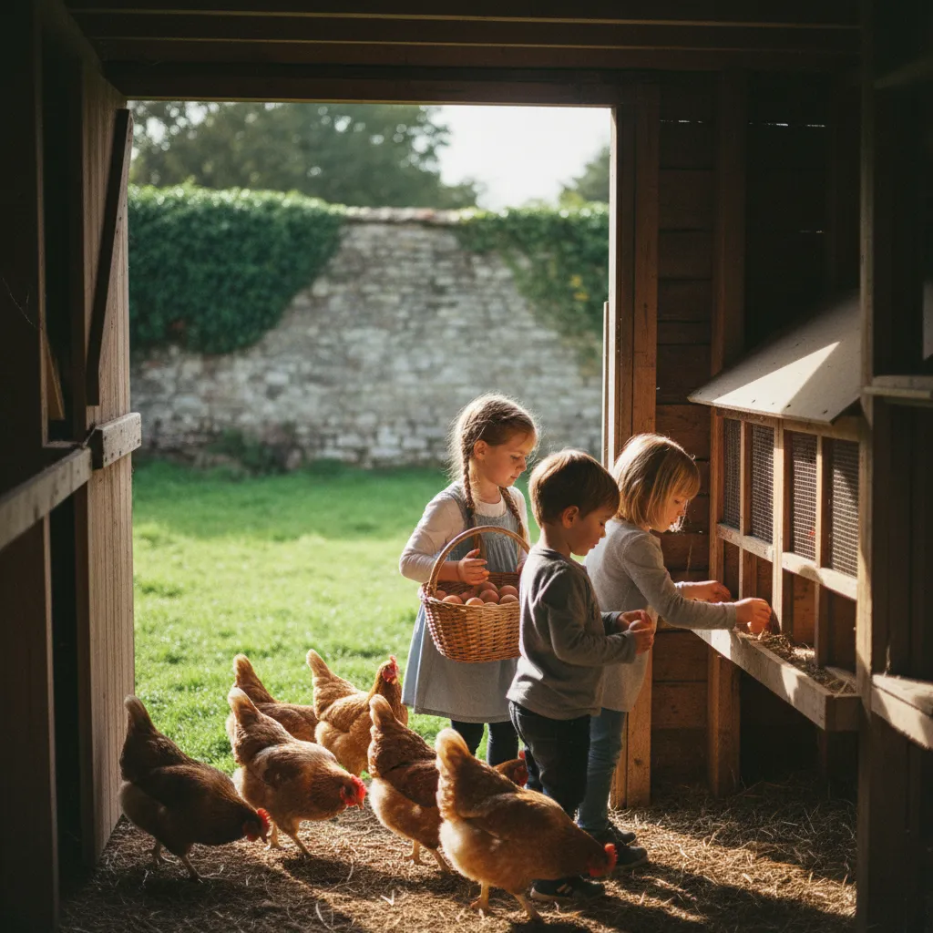 Le ramassage des œufs au poulailler, une activité phare des fermes pédagogiques