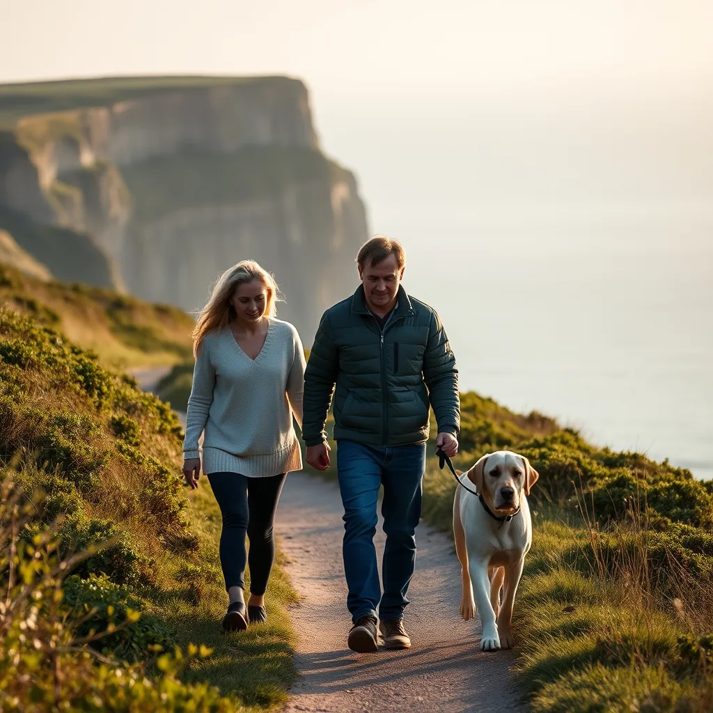 La Normandie offre des sentiers côtiers parfaits pour les balades avec son chien