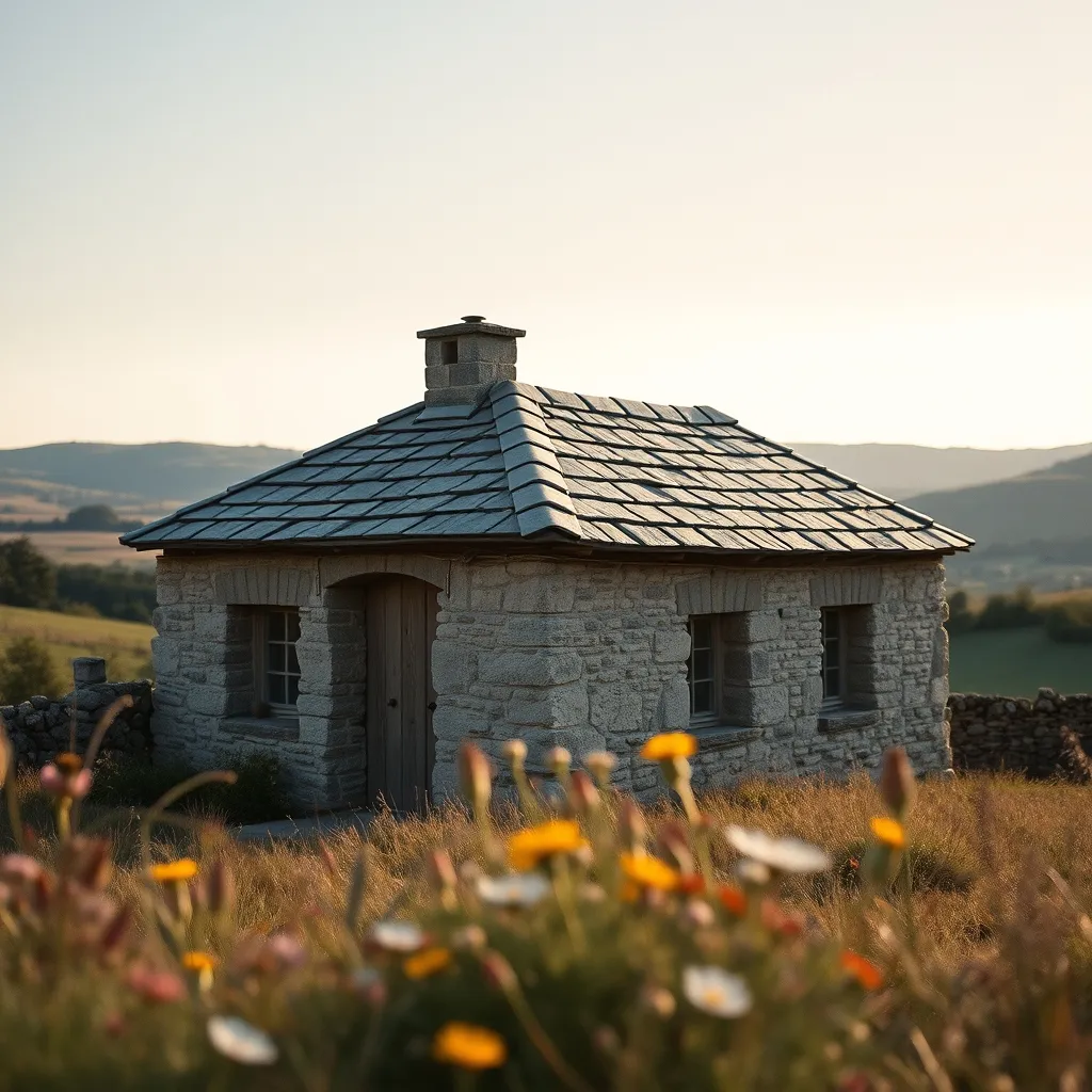 Un buron restauré en gîte sur le plateau de l'Aubrac, typique de l'hébergement rural local