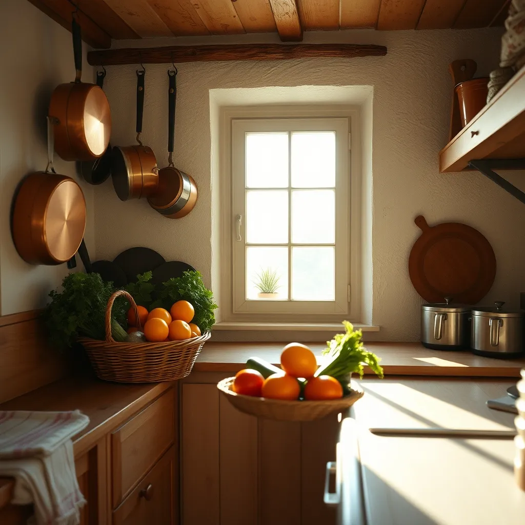 La cuisine équipée d'un gîte rural, idéale pour préparer ses repas avec des produits locaux