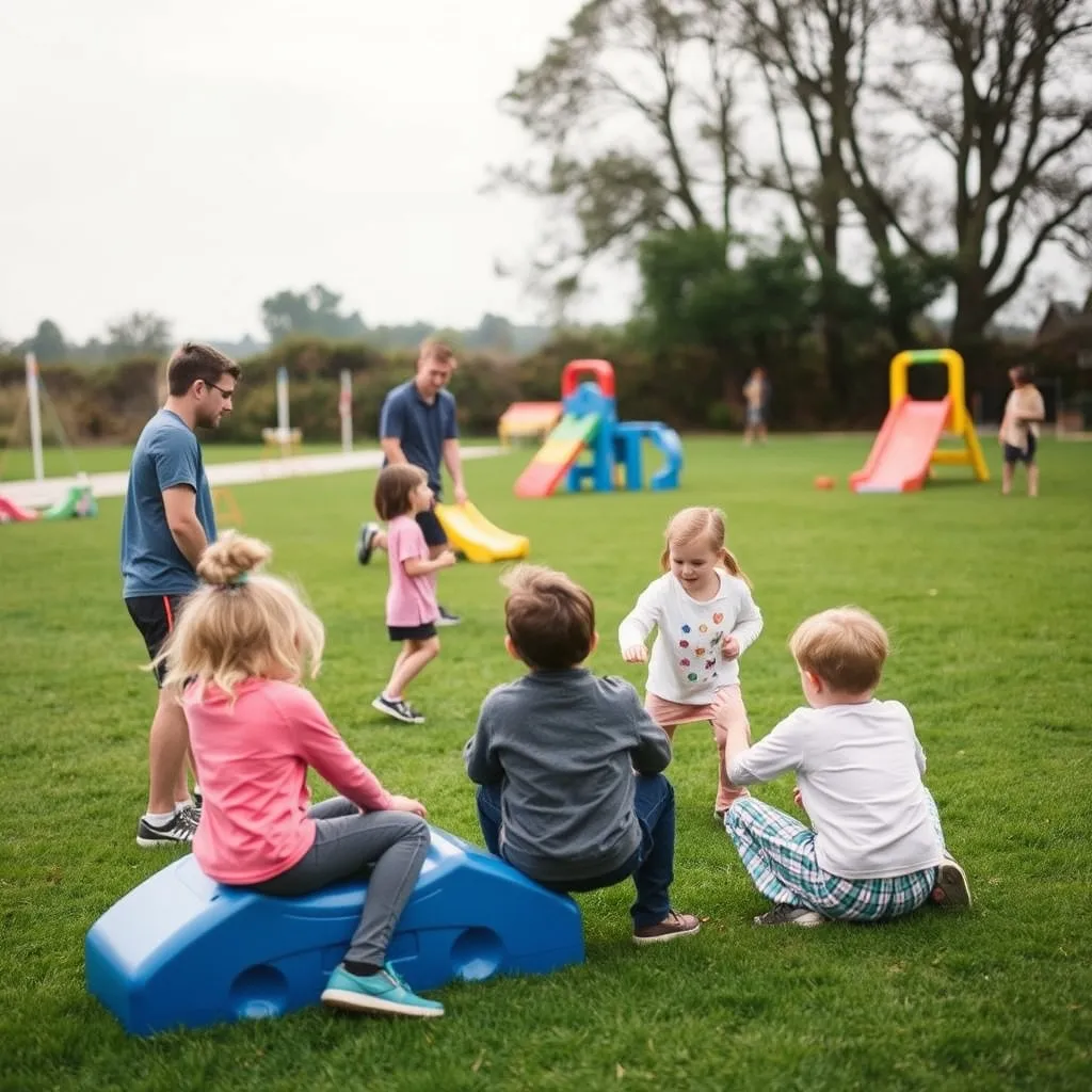 Le club enfants en plein air dans un village vacances familial en Bretagne