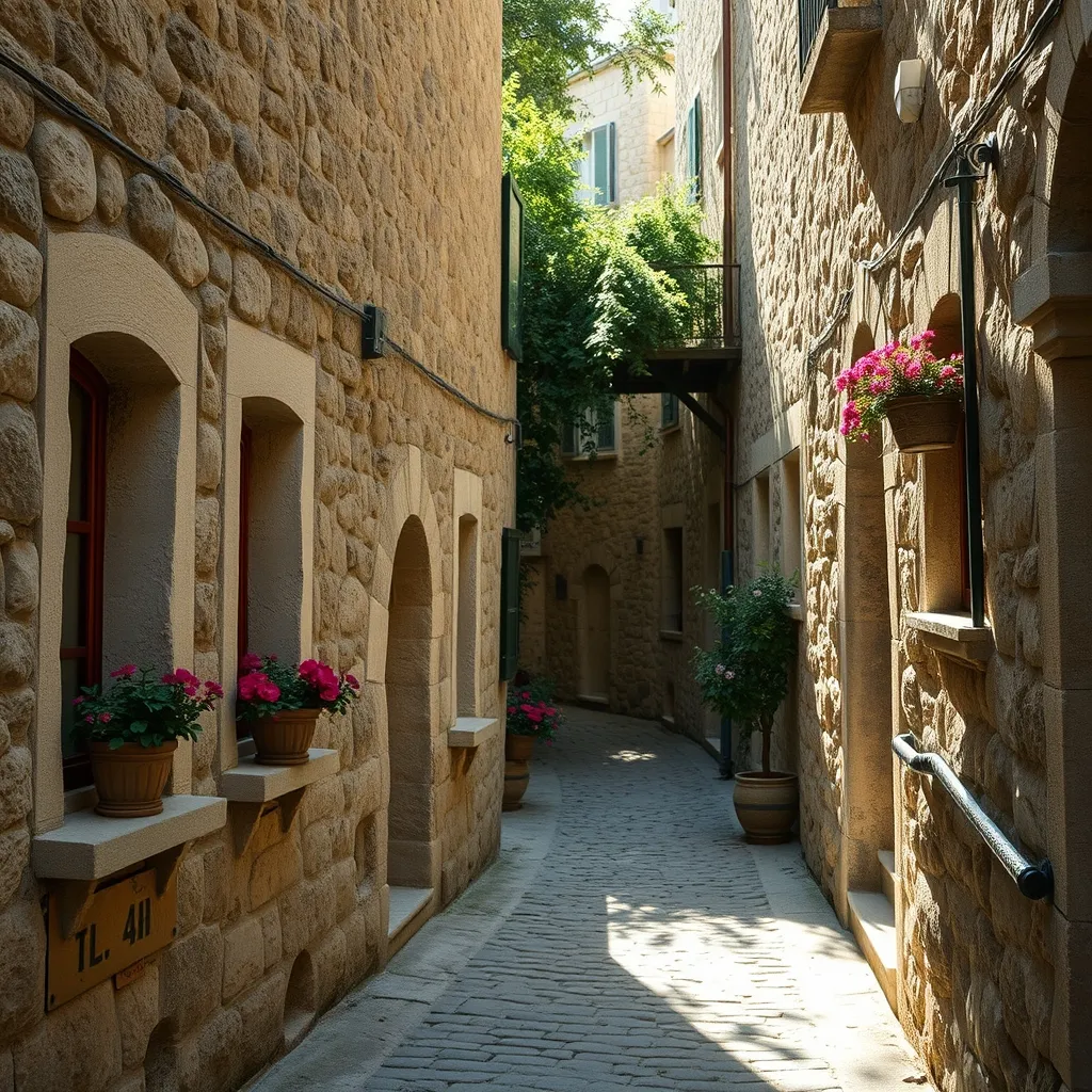 Ruelle voûtée typique d'un village perché de Balagne en Haute-Corse