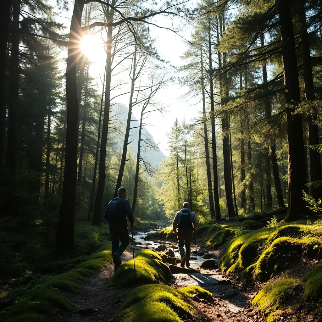 Le sentier forestier menant vers les cols depuis l'Hospice de France