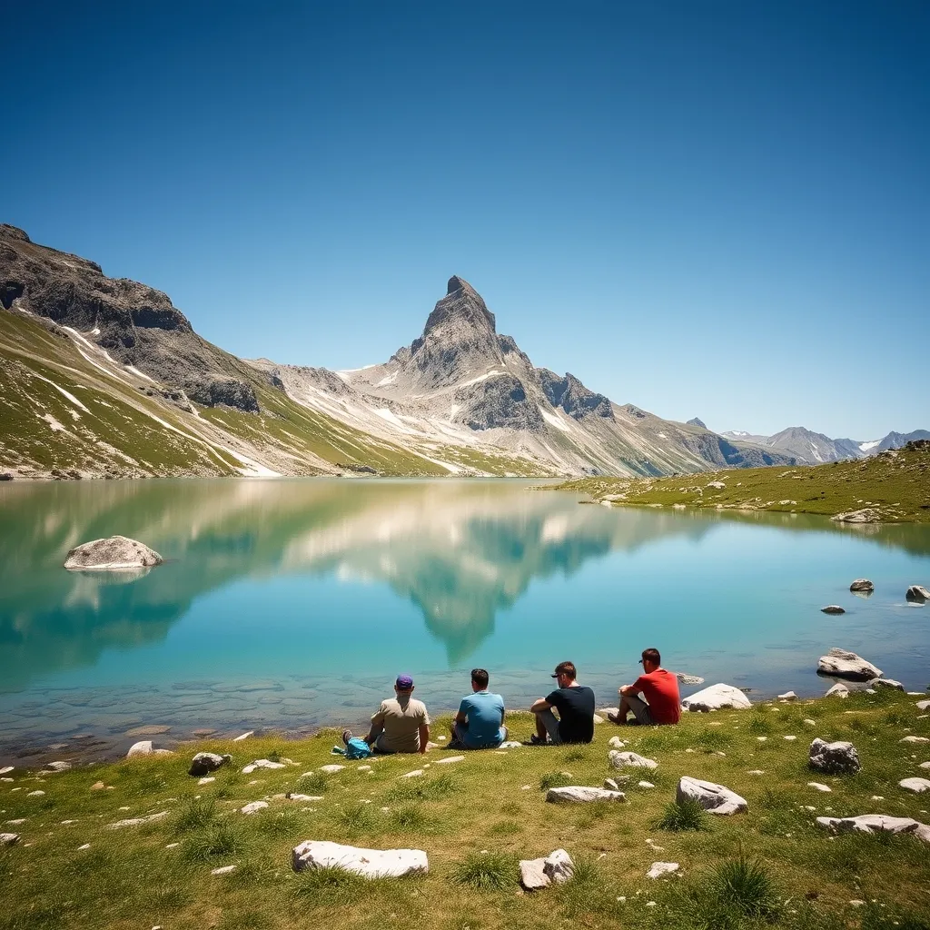 Le lac Gentau et le reflet du Pic du Midi d'Ossau sur le tour des lacs d'Ayous