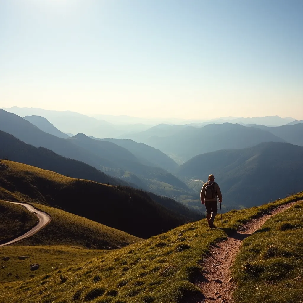 Sentier de randonnée surplombant une vallée ariégeoise