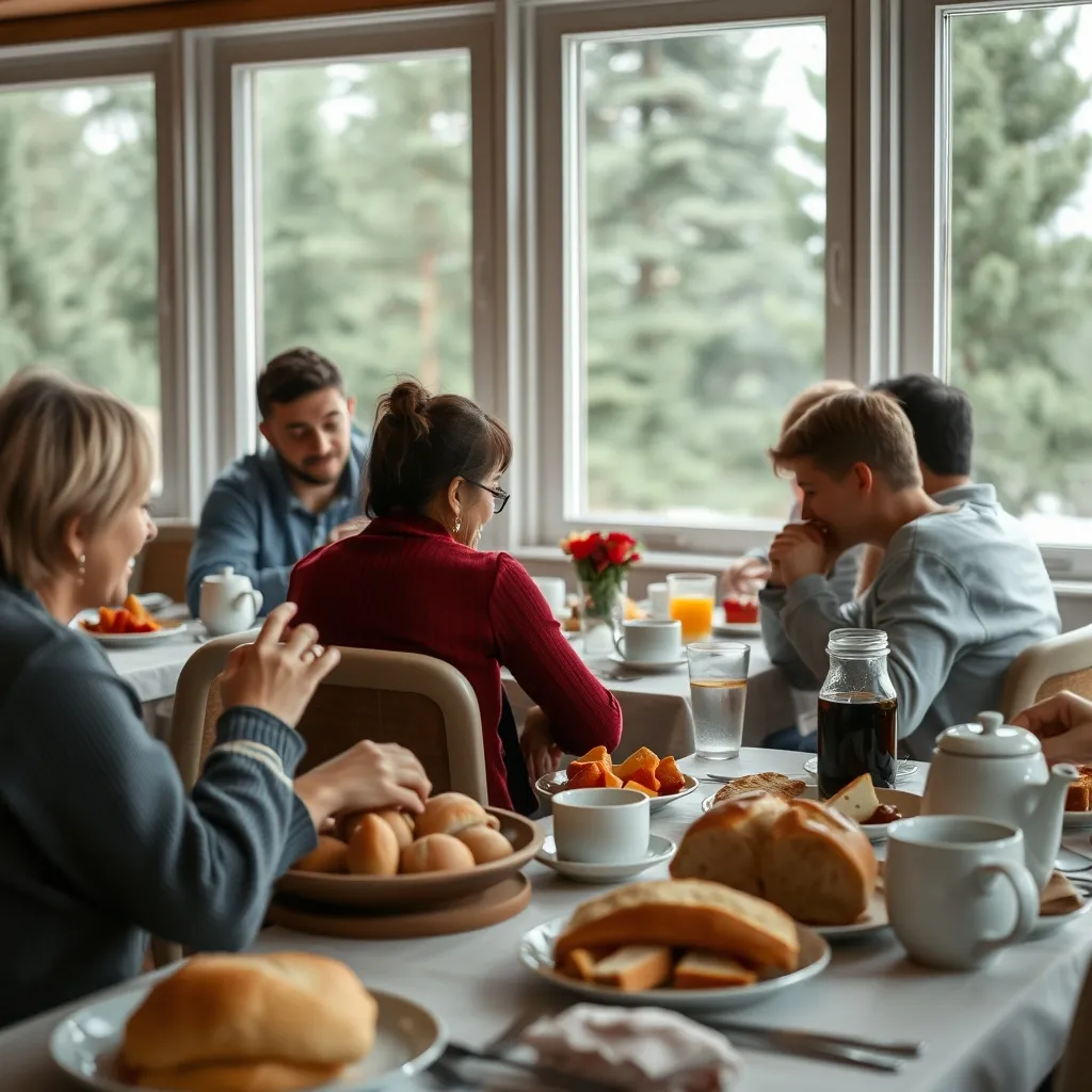 Le petit-déjeuner en pension complète dans un village vacances français