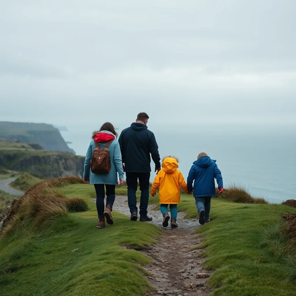 Le sentier des douaniers GR34 se parcourt en famille même en février avec un bon équipement