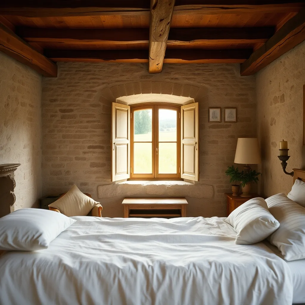 Chambre d'hôtes aménagée dans une ferme avec vue sur les pâturages