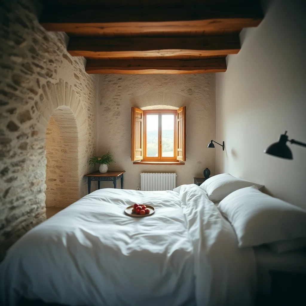 Chambre d'hôtes de charme avec pierres apparentes et vue sur la campagne bourguignonne