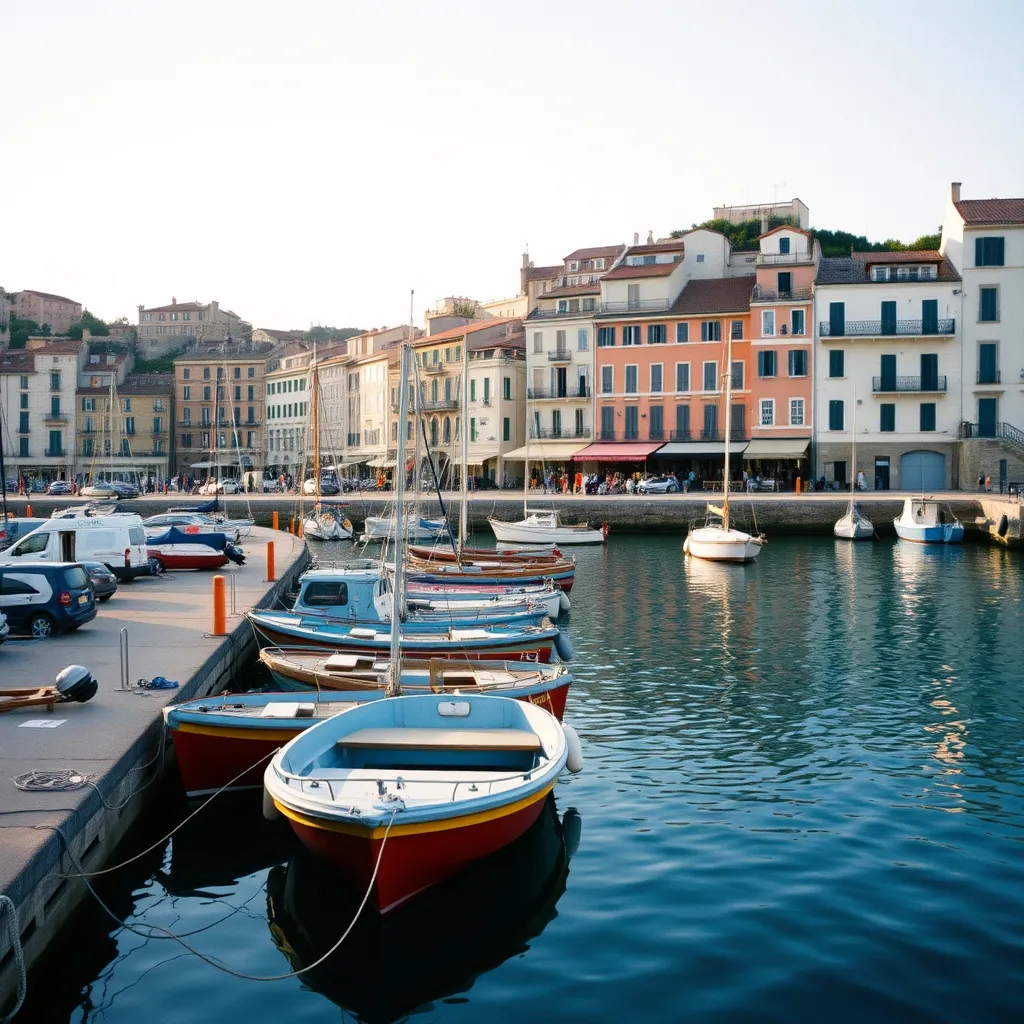 Le vieux port de La Ciotat et ses façades colorées vus depuis le quai