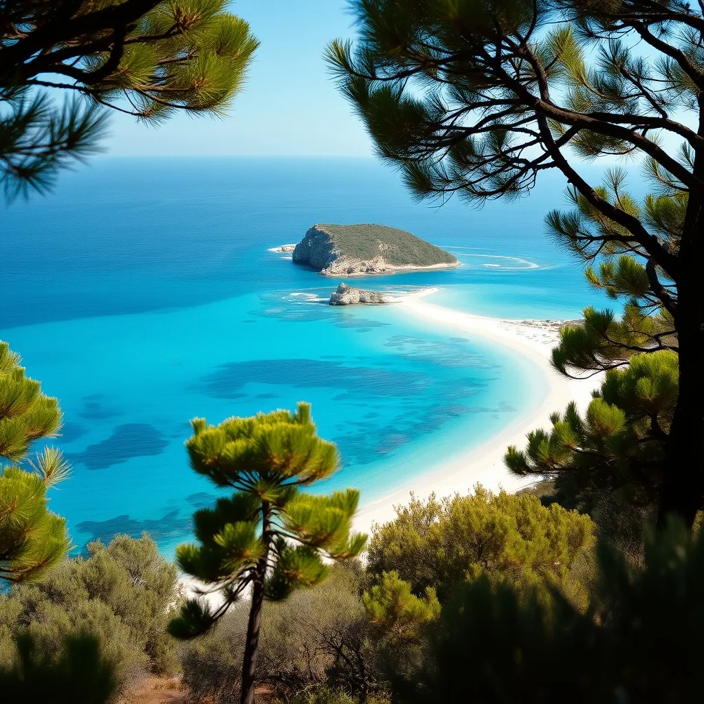La baie de Santa Giulia vue depuis les hauteurs, à quelques minutes des chambres d'hôtes