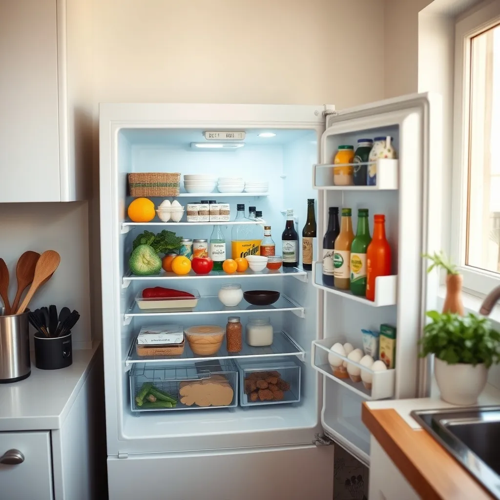 Le réfrigérateur d'un gîte bien organisé pour la semaine