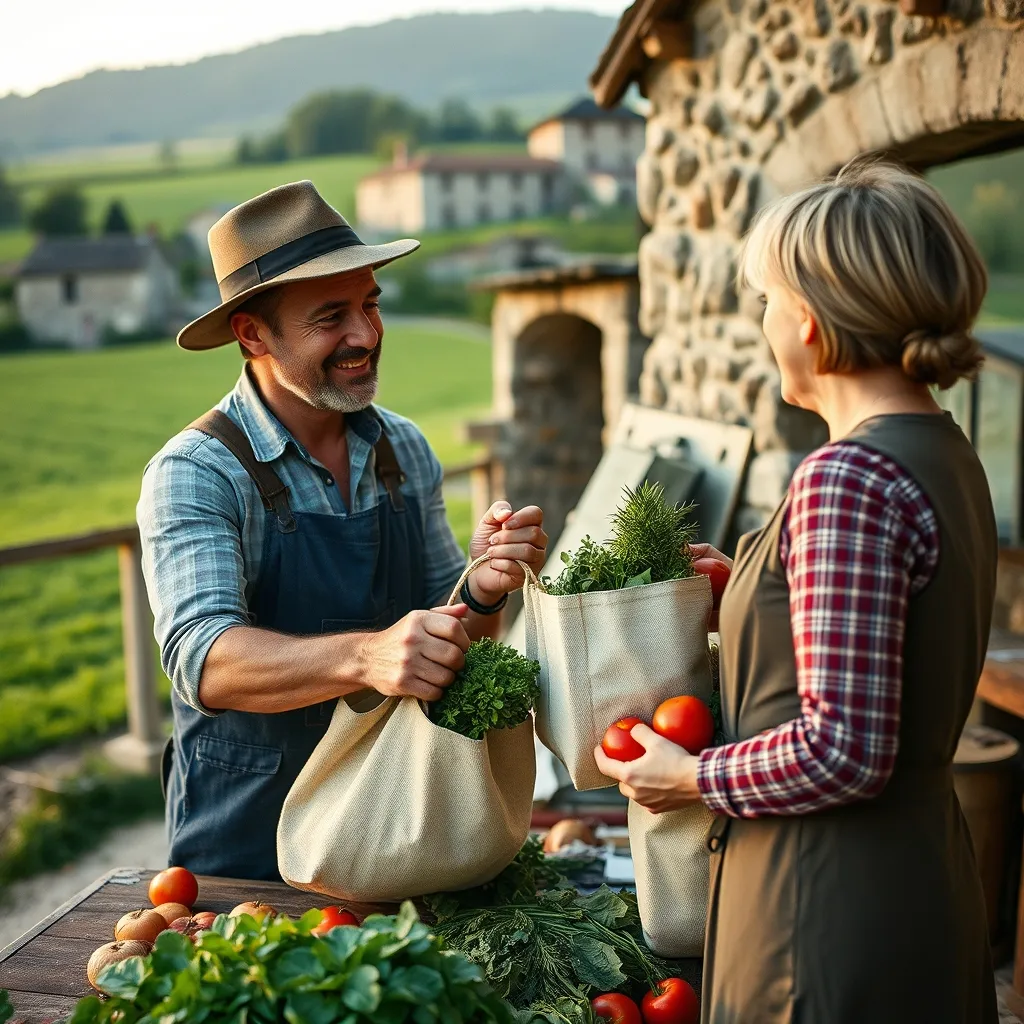Achat en direct chez un producteur local à proximité du gîte