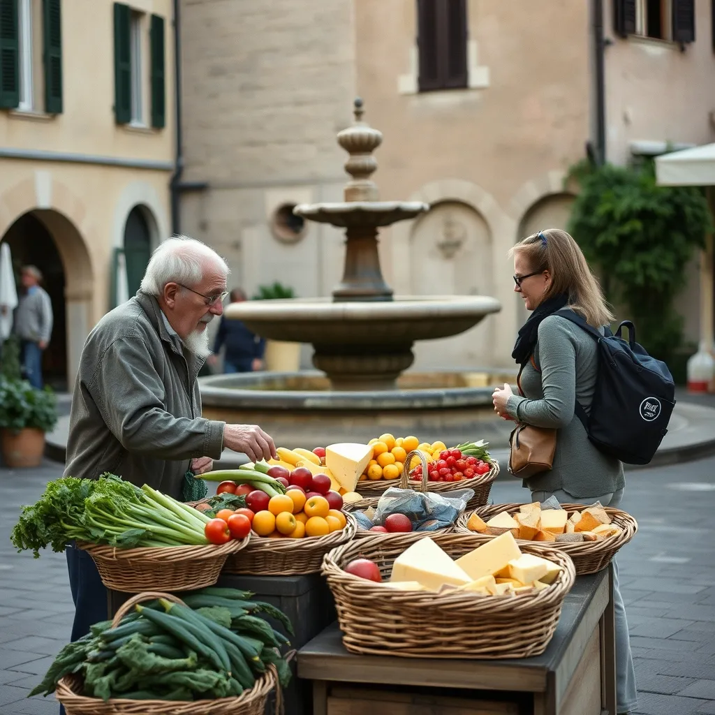 Achat en circuit court sur un marché de producteurs locaux, pilier du tourisme vert