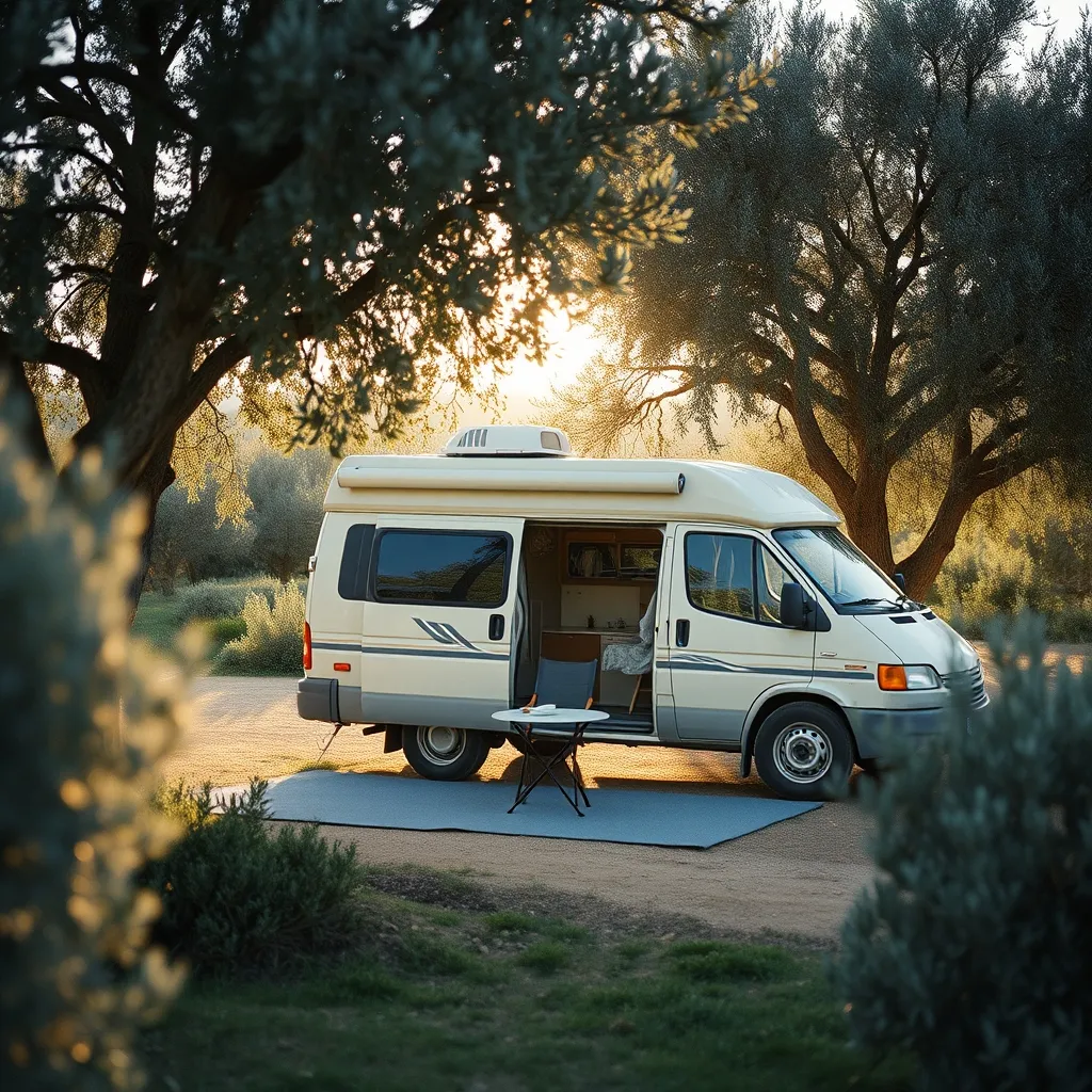 Le camping accueille tentes, caravanes et camping-cars sur des emplacements naturels