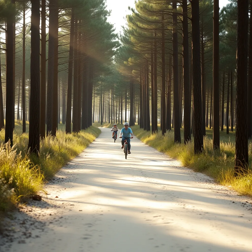 Les pistes cyclables landaises permettent de rejoindre les plages depuis le camping en quelques minutes