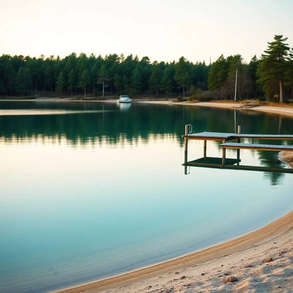 Le lac de Cazaux-Sanguinet au crépuscule, à quelques minutes des chambres d'hôtes