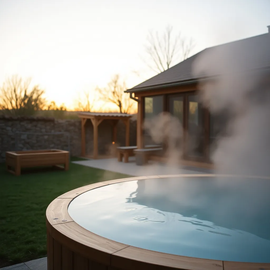 Un bain nordique privatif dans le jardin d'une ferme rénovée de l'arrière-pays