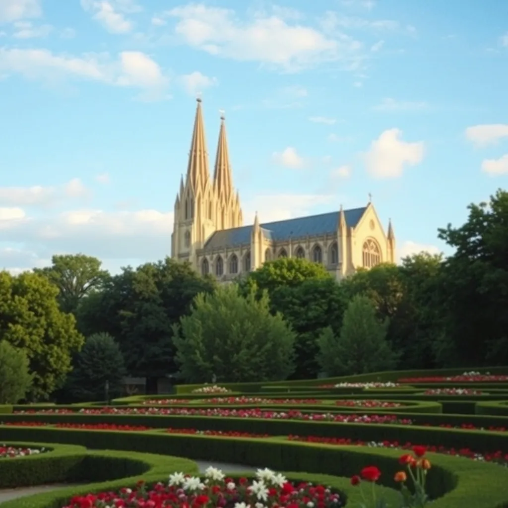 La cathédrale de Coutances vue depuis le jardin des Plantes, un incontournable du patrimoine normand