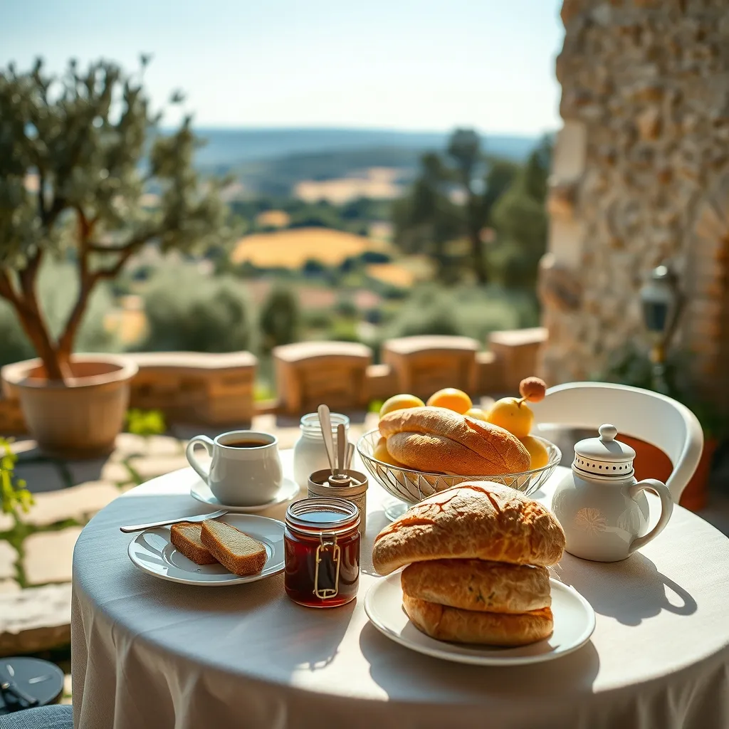 Le petit-déjeuner en terrasse avec des produits locaux, un plaisir quotidien en chambre d'hôtes