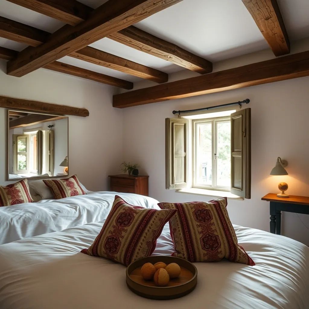 Chambre d'hôtes de charme au Pays basque avec poutres apparentes et linge soigné