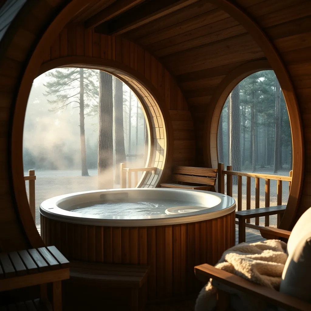 Tonneau aménagé avec jacuzzi privatif dans la forêt des Landes