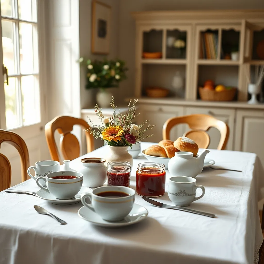 Petit-déjeuner fait maison dans une chambre d'hôtes picarde