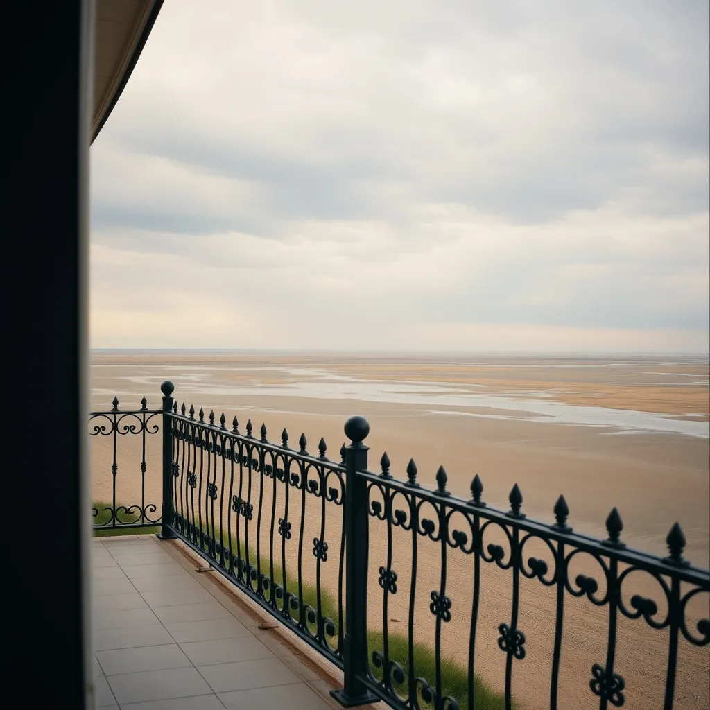 Vue sur la baie de Somme depuis une terrasse de chambre d'hôtes au Crotoy